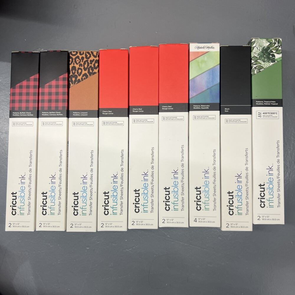 Cricut Infusible Ink Transfer Sheets 12x12 Lot 9 Packs 20 Sheets Patterns NEW
